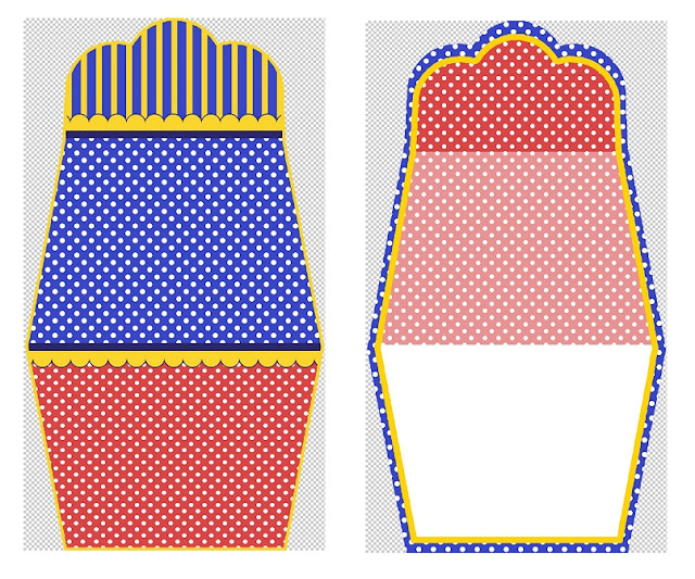Azul, Rojo y Amarillo: Invitaciones con Forma de Bolso para Fiesta de 15 Años para Imprimir Gratis. 