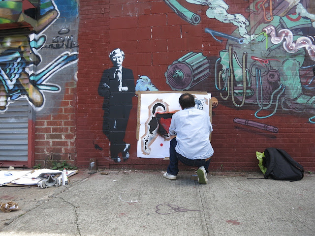 French Stencil Artist Blek Le Rat New Street Piece In Brooklyn, New York City. 4