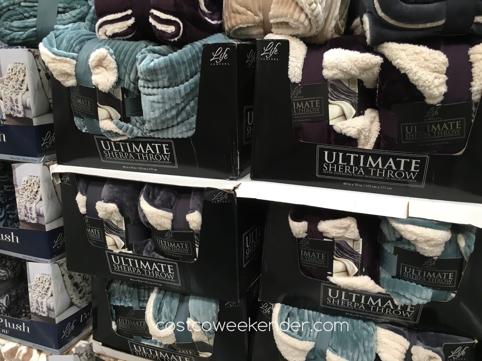 Life Comfort Ultimate Sherpa Throw Blanket (60" x 70") | Costco Weekender