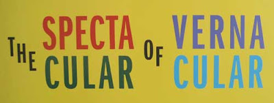 The Spectactular of Vernacular logo in bright colors, sans serif type