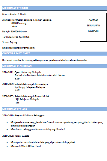 cara buat resume lepasan spm Cara buat resume untuk lepasan spm