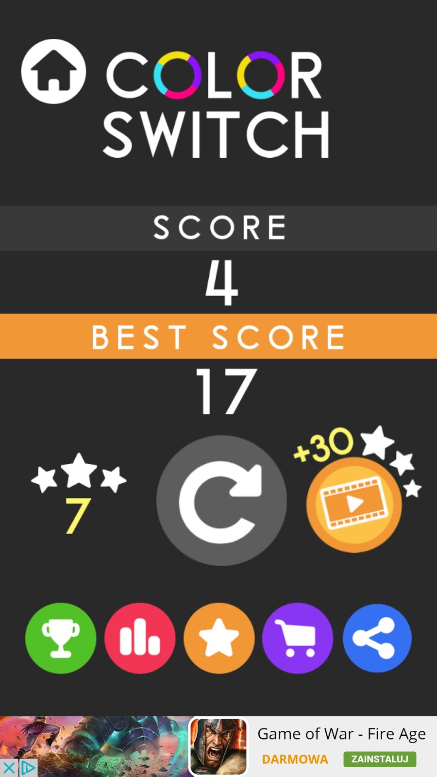 Color Switch sposób na zabicie czasu Android's 