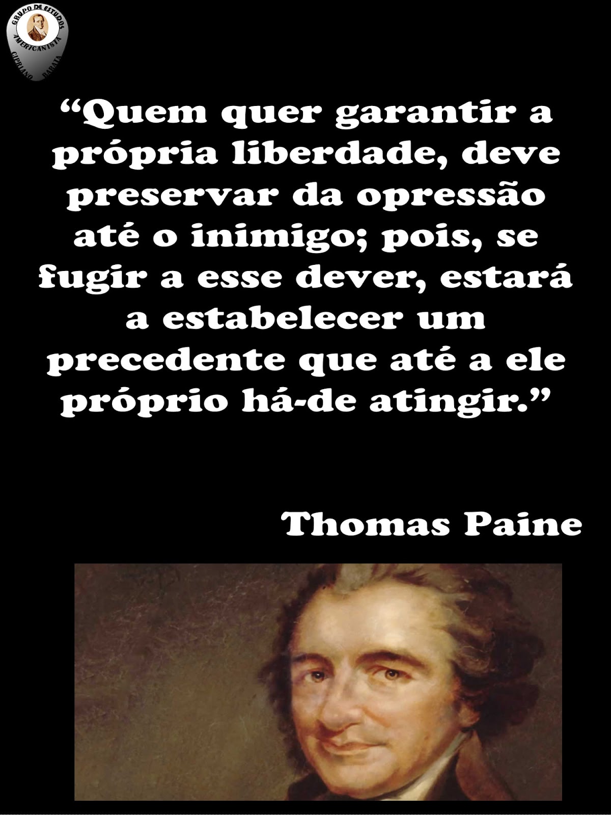 . Cipriano Barata: Thomas Paine (frase)