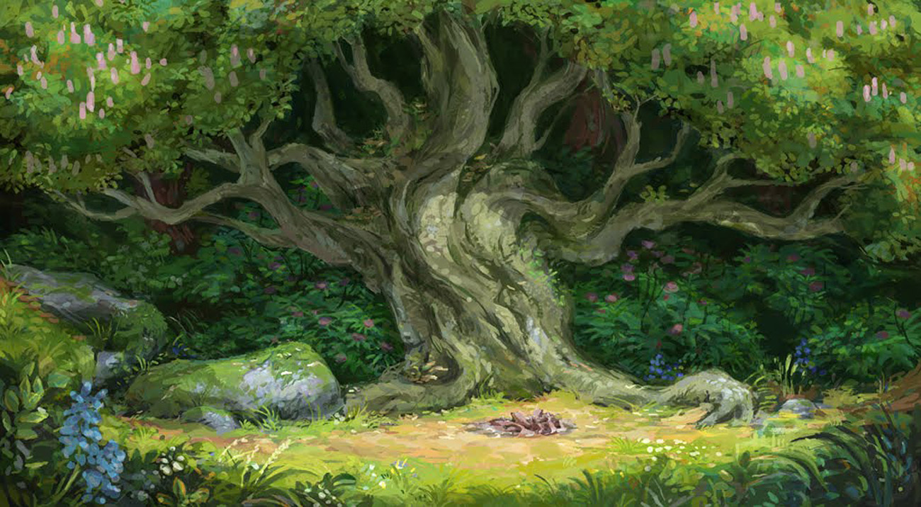 Деревья дисней. Сказочное дерево. Сказочный лес с дубом. Лес из сказки. Сказочный дуб.