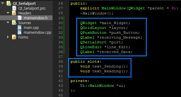 Qserialport slots