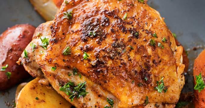 Roasted harissa chicken thigh||Recipe - KARKOS CUISINES