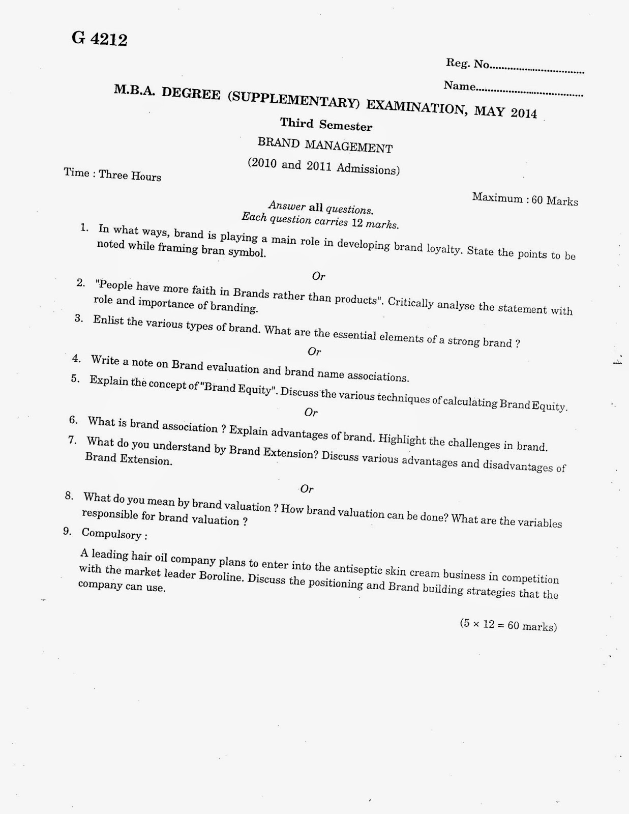 MARIAN LIBRARY MG University MBA Third Semester Question Paper 2014 marian-library-mg-university-mba-third-semester-question-paper-2014