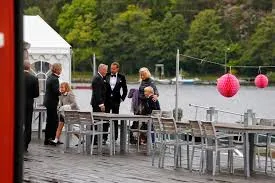 Crown Prince Haakon and Crown Princess Mette Marit at wedding of Per Hoiby