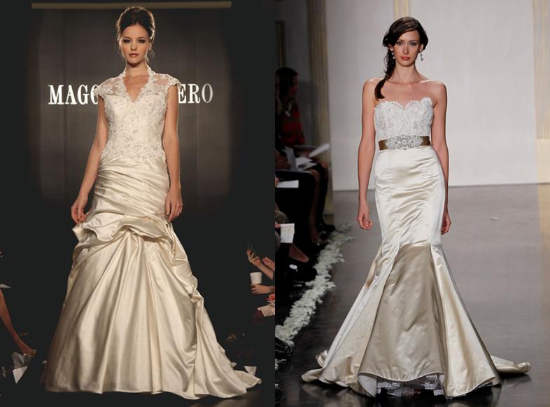 Wedding Dress With Lace Top And Satin Bottom Photos