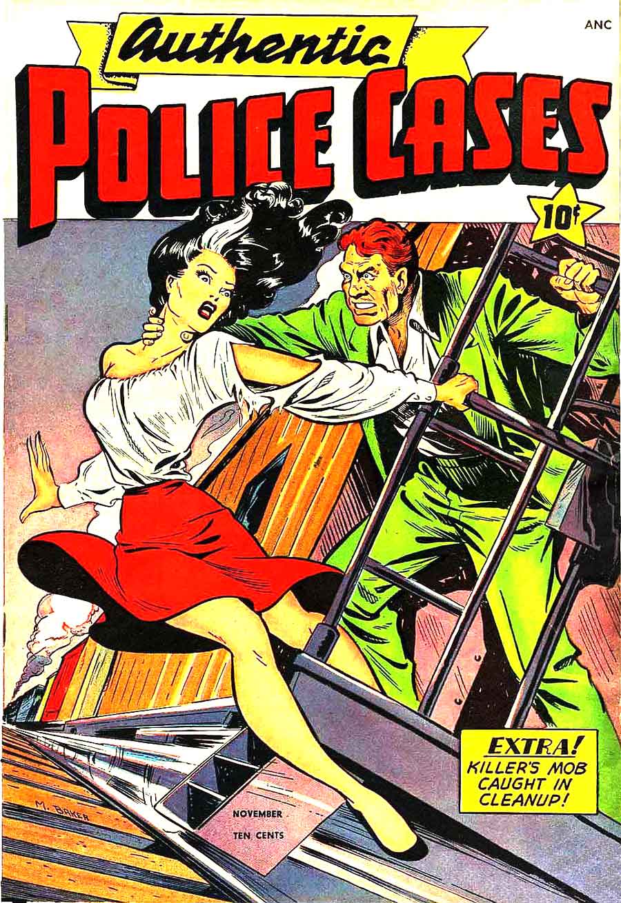 Authentic Police Cases v1 #6 st john crime comic book cover art by Matt Baker Authentic Police Cases v1 # st john crime comic book cover art by Matt Baker
