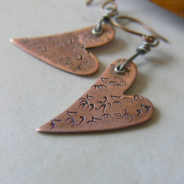 Stamped Copper Heart Earrings Tutorial with a Twist! / The Beading Gem