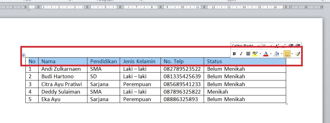 Mengatur Text Direction Dan Alignment Di Dalam Cell Tabel Di Ms Word Teknologi Informasi