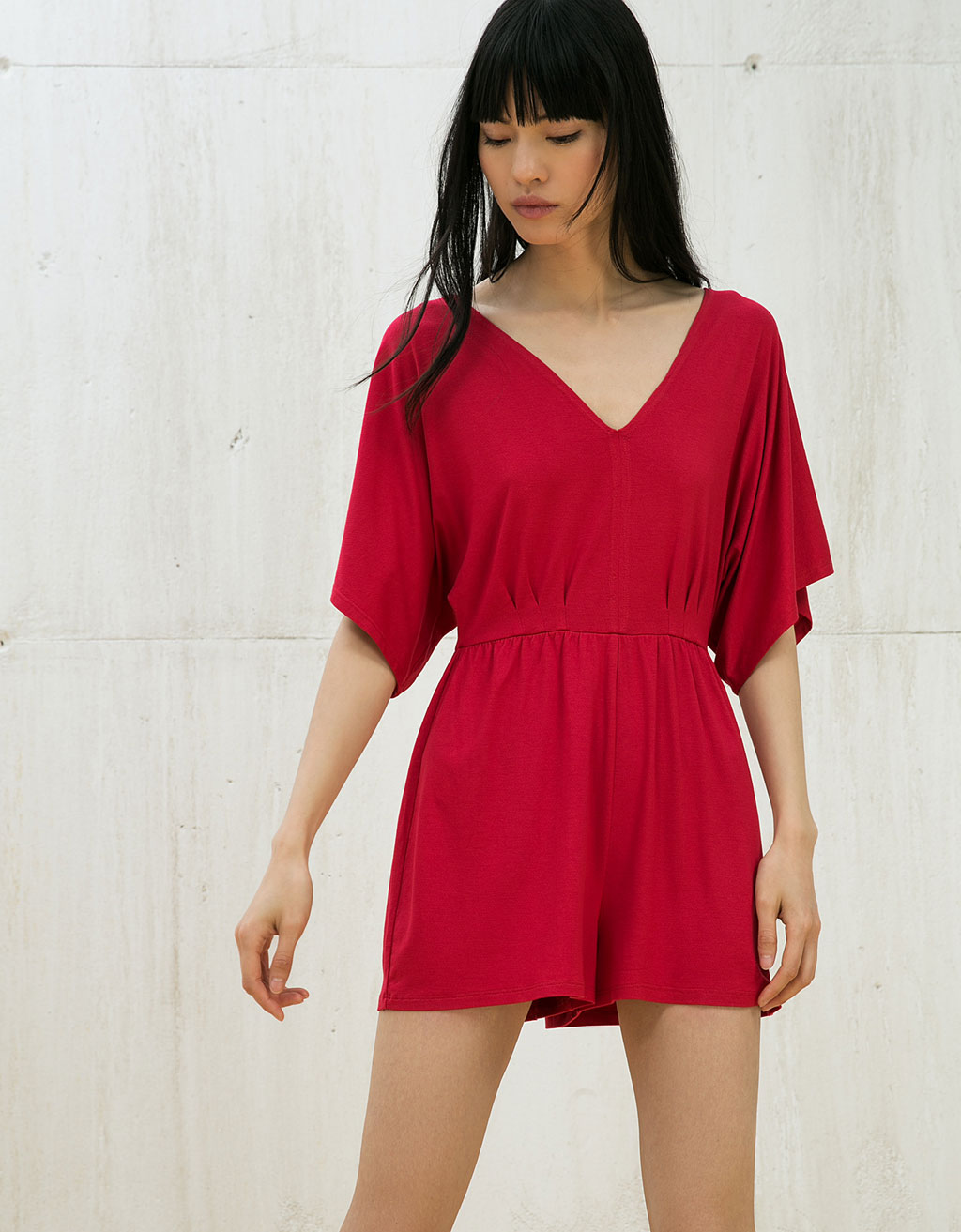 bershka red jumpsuit