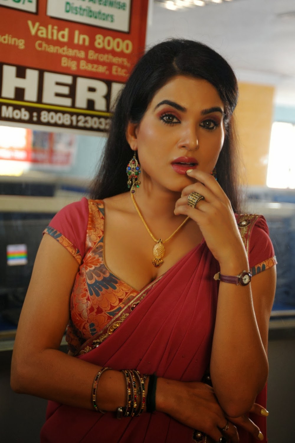 Kavya Singh Latest Hot Photos In Red Saree Hq Pics N Galleries