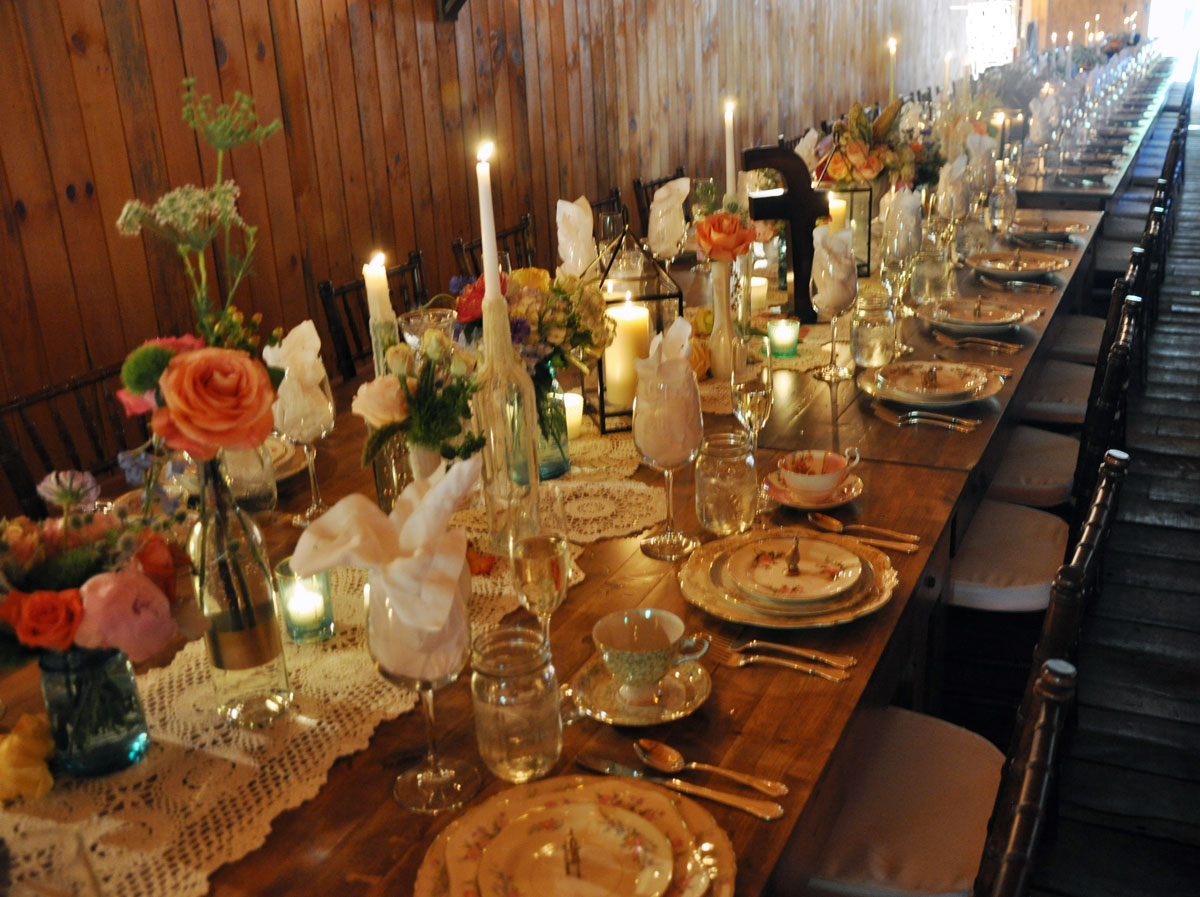 Rustic Date Table Our tea cups, saucers, dinner, salad, and b&b plates were featured at a ...