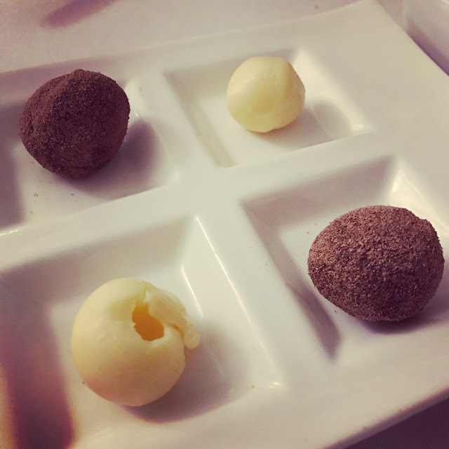 Homemade truffles at The Blue Grill, Thoresby Hall, Nottinghamshire