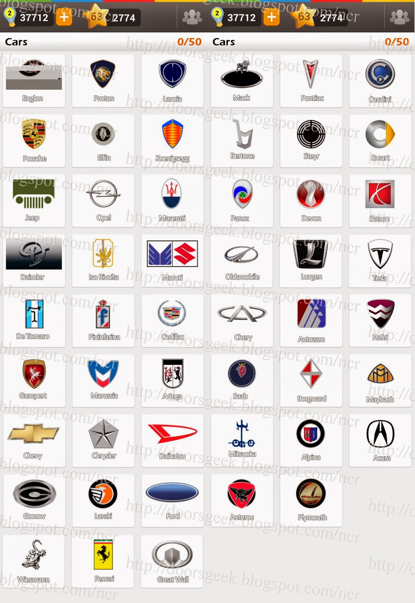 Logo Game: Guess Brand [Bonus] Cars ~ Doors