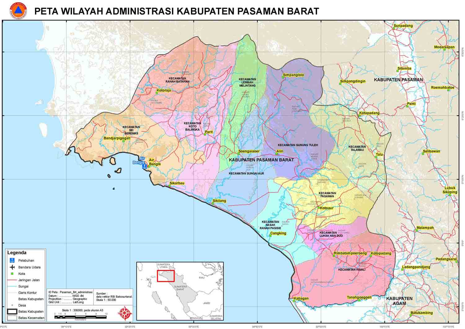 Peta Kabupaten Pasaman Barat