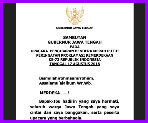 Contoh Pidato Bahasa Jawa Tentang Kemerdekaan