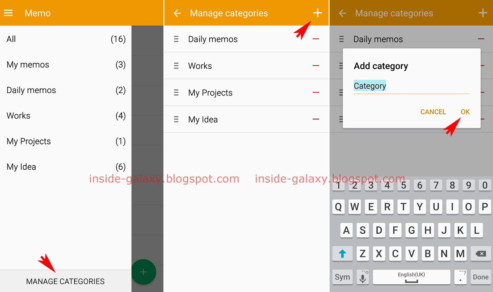 Inside Galaxy Samsung Galaxy S5 How to Manage Categories in Memo App