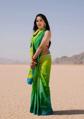 Anushka Shetty Exclusive Green Saree Stills Gallery