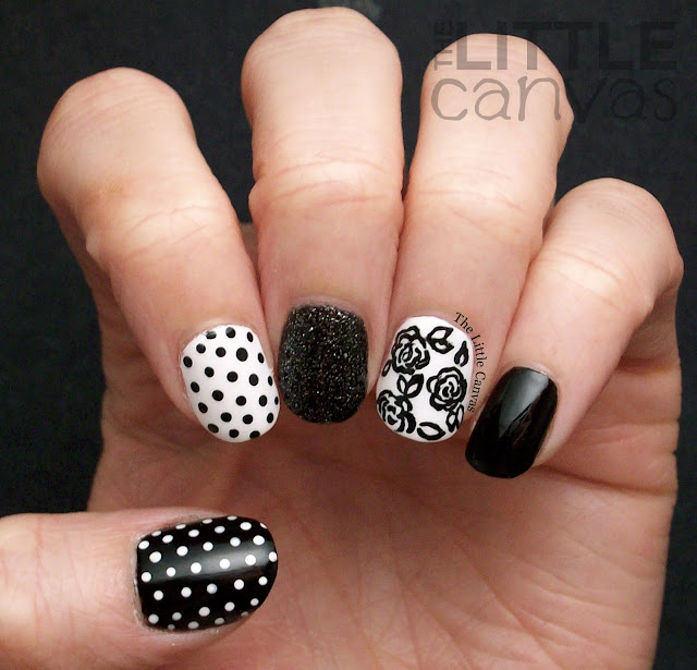 The One with the Black and White Floral Mani - The Little Canvas