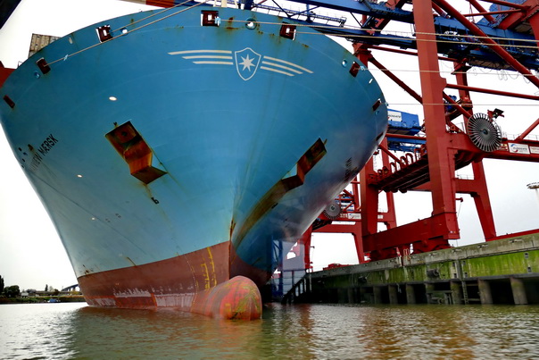Hafenfaht, Hamburg, Containerhafen, Containerschiff, Container, Maersk, Line, Schiff, Hafenkran