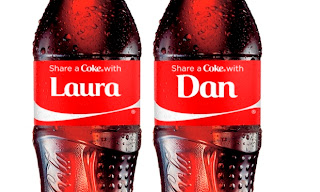 Names on new Coca Cola promotional bottles