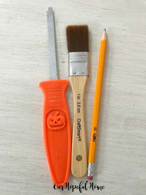 pumpkin carver Craftsmart synthetic paint brush pencil