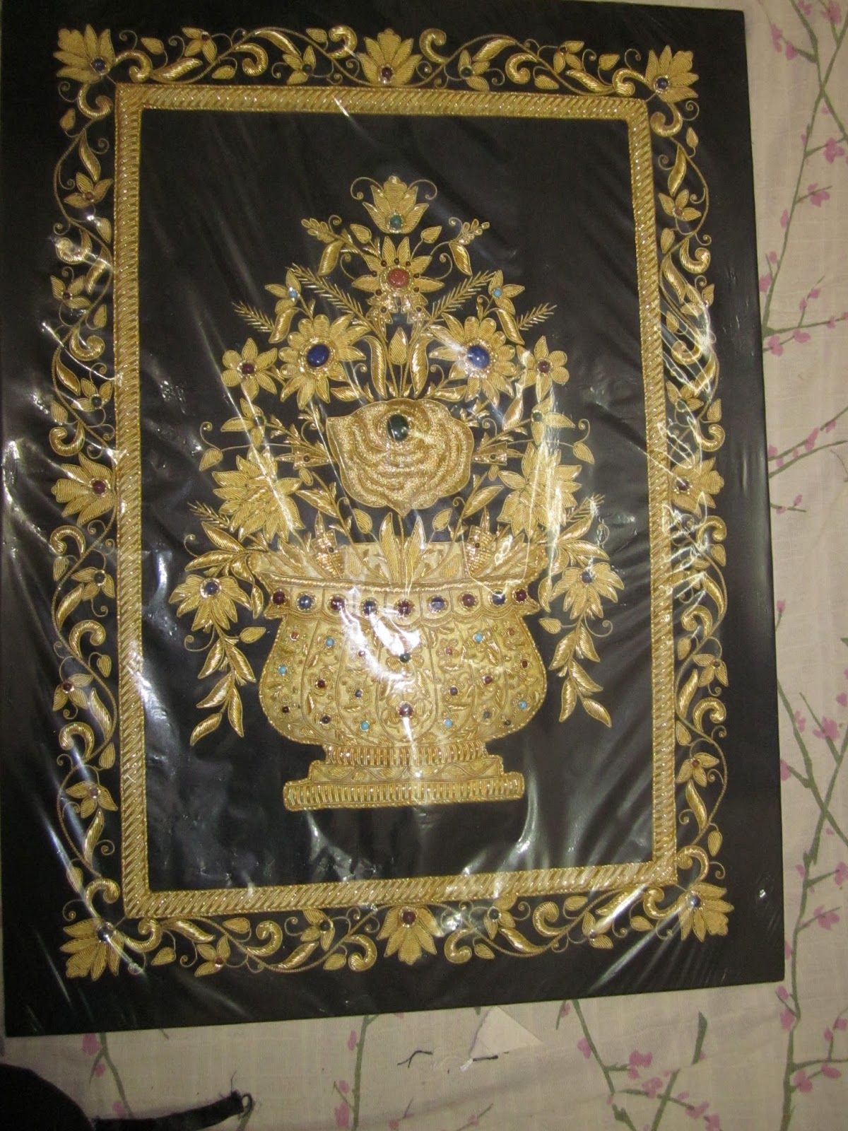 Embroidery Zari Art And Jewels Carpets for Wall Hanging Zari Art The
