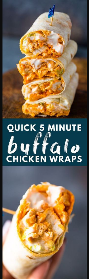 5 MINUTE BUFFALO CHICKEN WRAPS | Awesome Foods