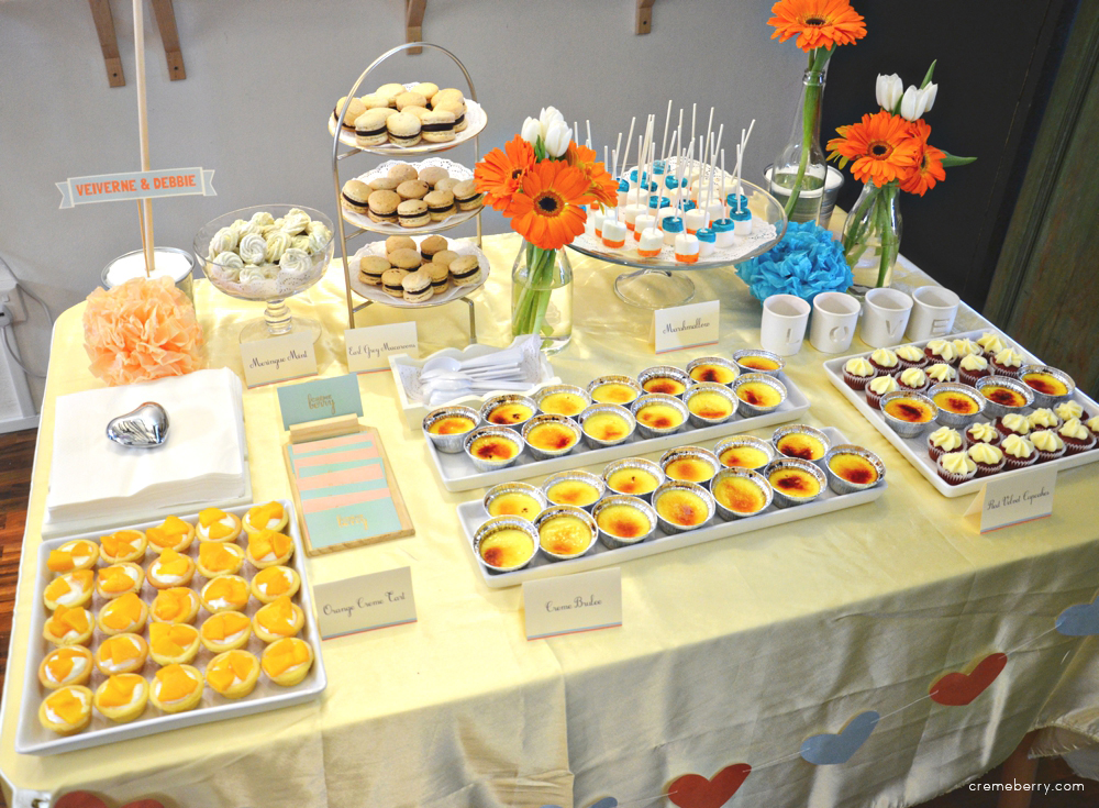 Orange Teal Engagement Dessert Table Creme Berry's Blog