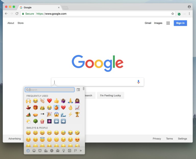 emoji on chrome browser