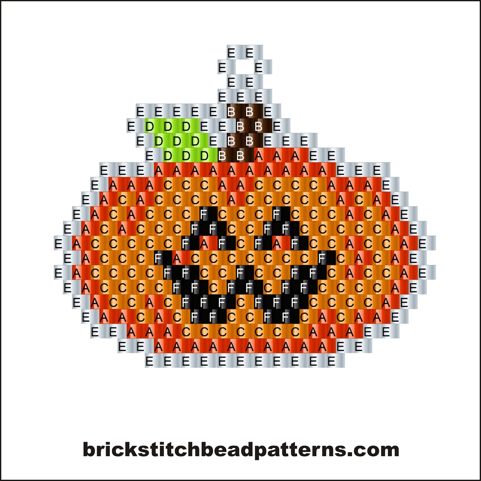 Brick Stitch Bead Patterns Journal Halloween Jackolantern Pumpkin
