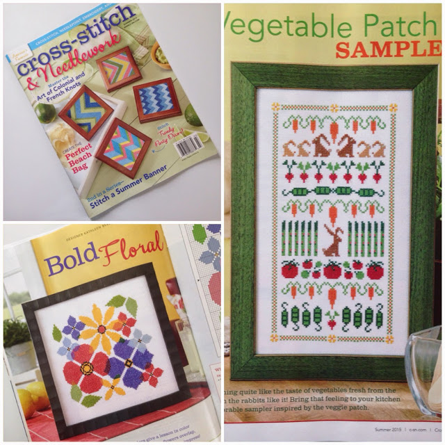 Floss & Fleece: cross-stitched flowers and vegetable patch in Cross-Stitch & Needlework magazine cross-stitched bold flowers and vegetable patch pictures in Cross-Stitch & Needlework magazine
