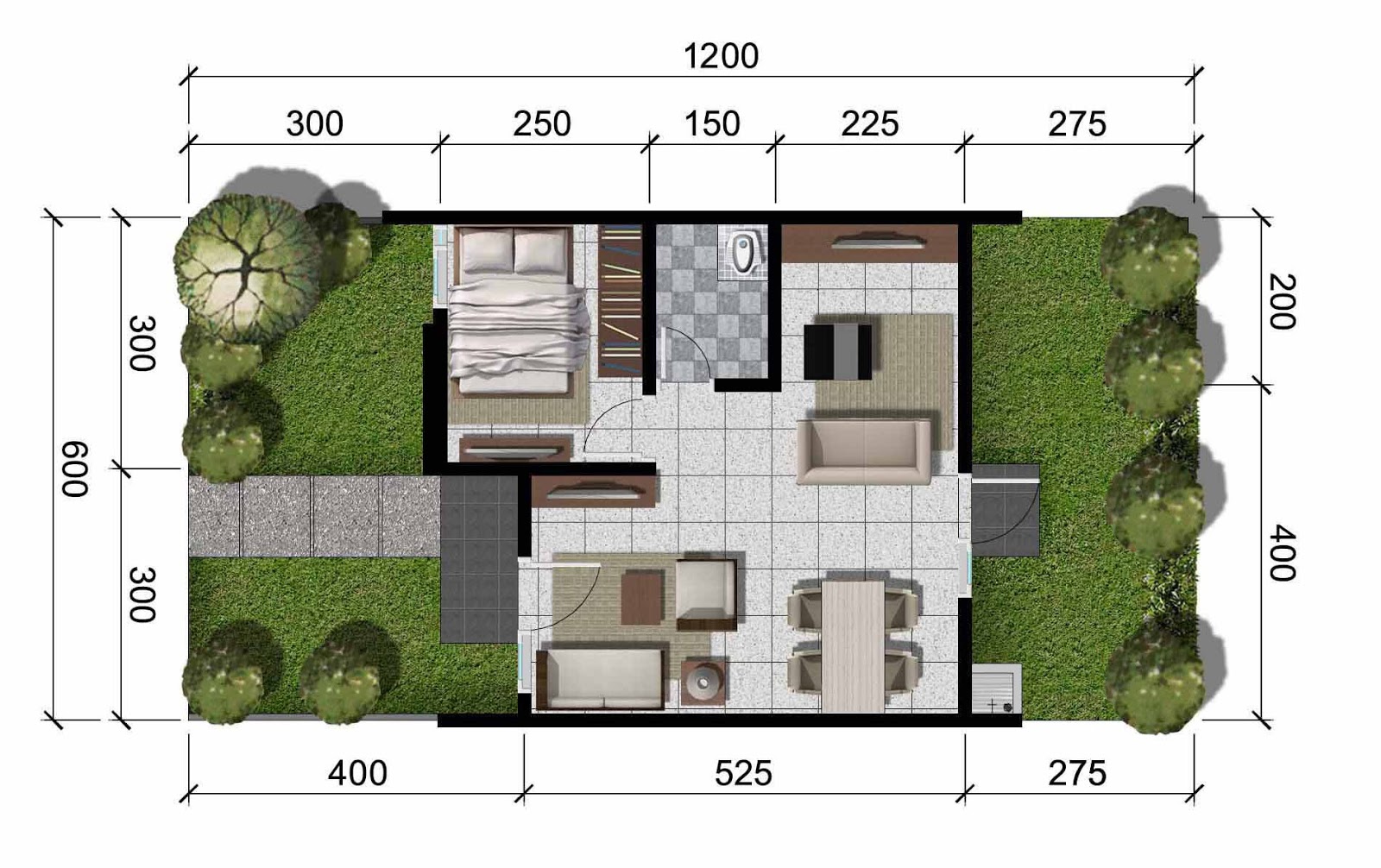  Desain Dan Denah Rumah Minimalis Ukuran 6x12  Wallpaper 