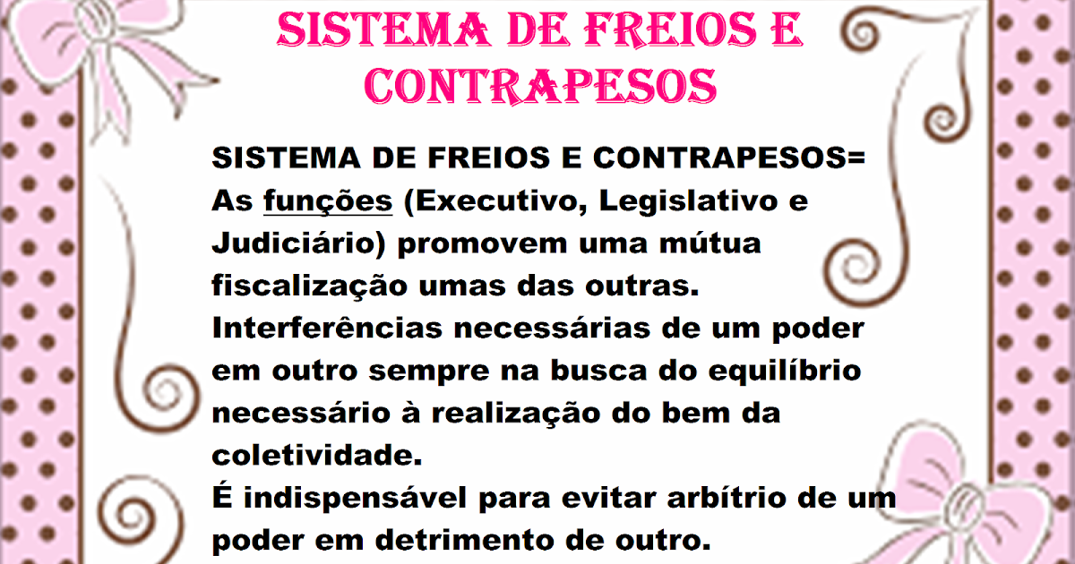 Sistema De Freios E Contrapesos Exemplos
