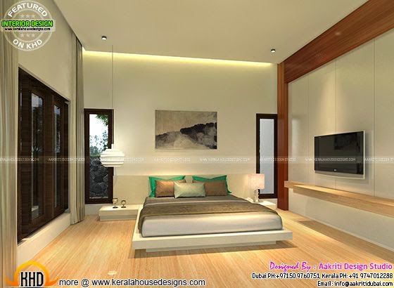 Kid bedroom, master bedroom, living interior - Kerala home design and
