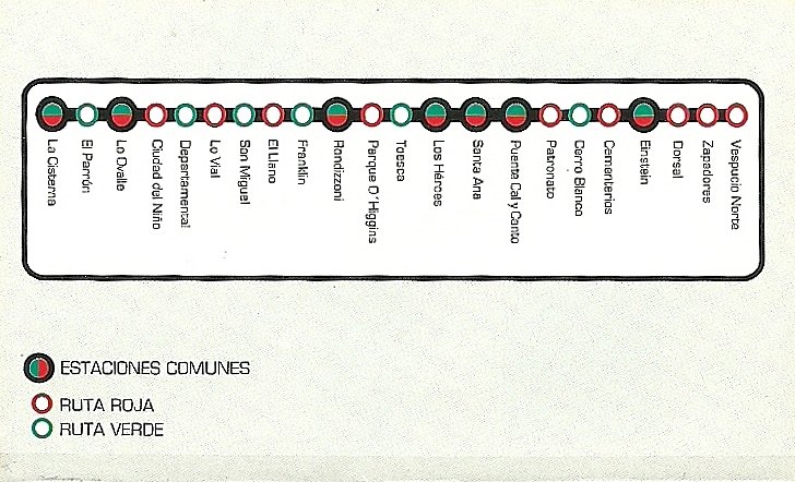 The traveler's drawer SANTIAGO DE CHILE. Metro de Santiago. Expreso
