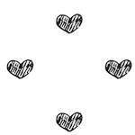 black white heart pattern
