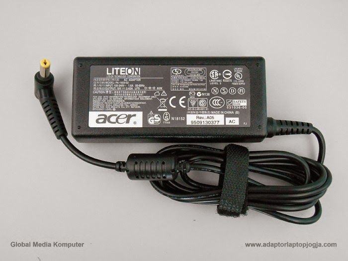 Adaptor Laptop Acer 19V 3.42A 65W Liteon Original, For Acer Aspire, Acer Travelmate Global
