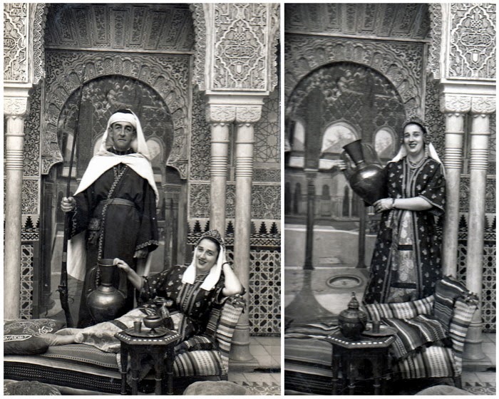 Collage I. En 1953 viajaron a España padre e hija, Luis Alfonso Mejía Escobar y Arabia Mejía Ossa.