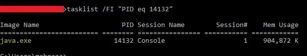 how to find running service on a PID in windows
