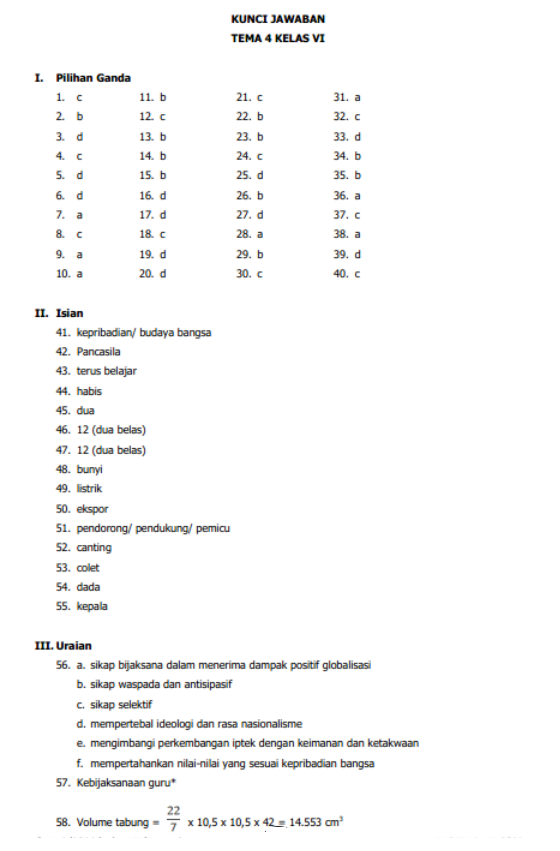 Soal Dan Pembahassan Matematika Kls 6 Kurtilas Pas Semester Ganjil