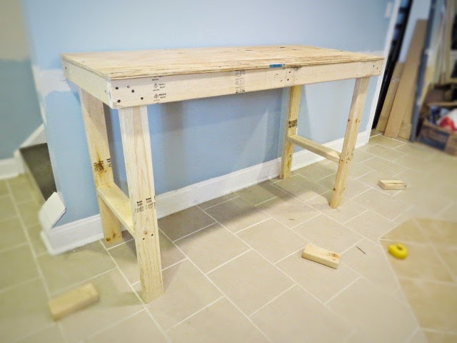 assembled workbench table