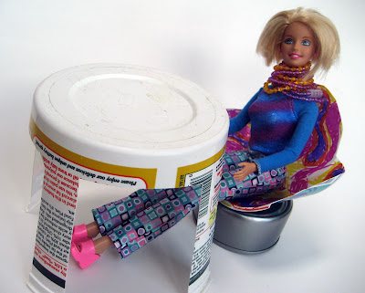 Doll furniture made from plastic tubs