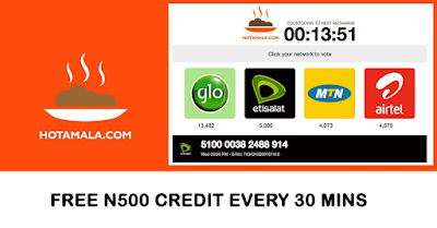 ll Hotamala.com | Free N500 recharge card every 30mins