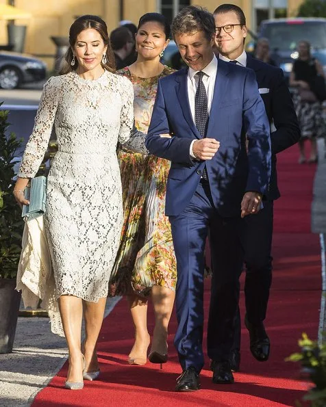 Crown Prince Frederik and Crown Princess Mary, Crown Princess Victoria and Prince Daniel attended a official dinner at Stockholm Eric Ericson Hall