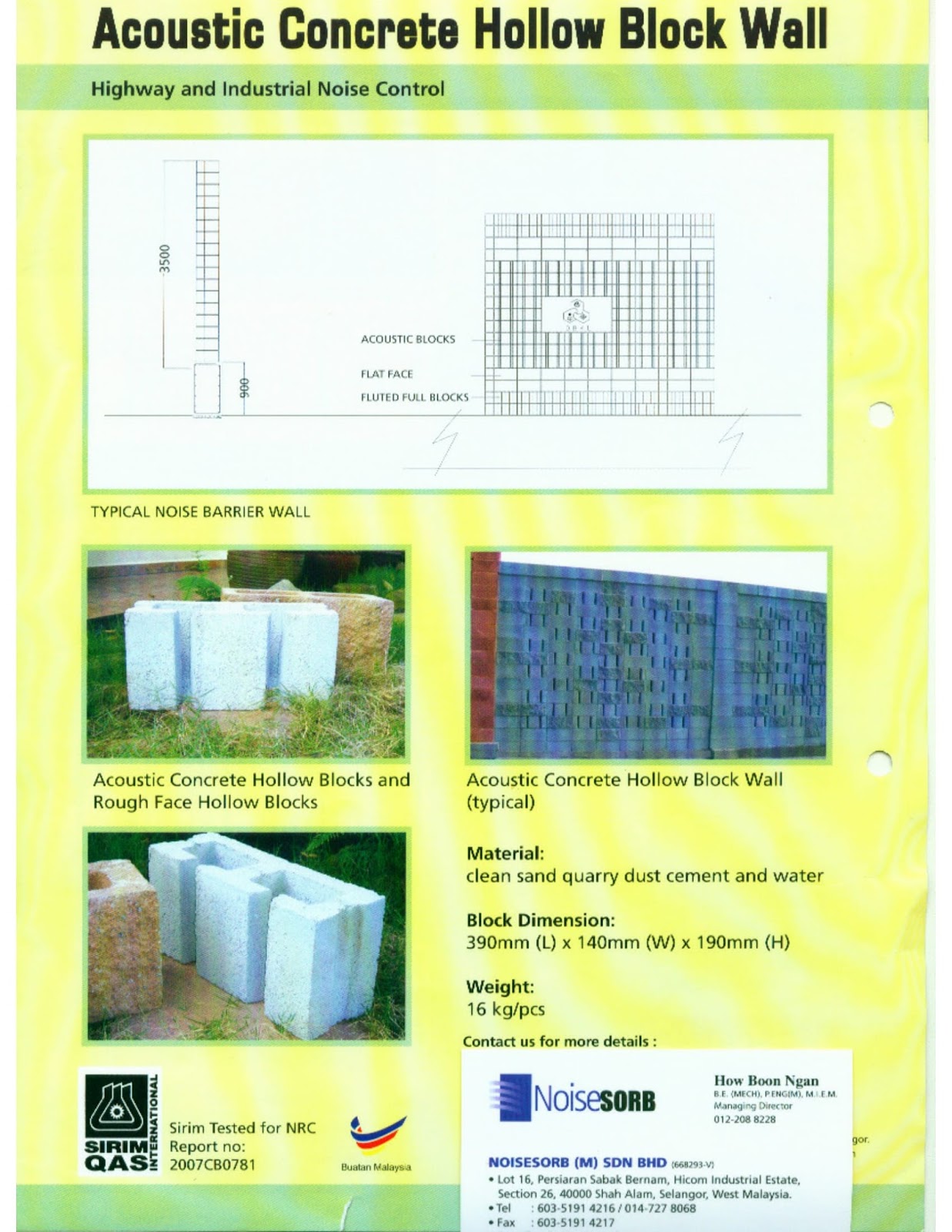 Noise Barrier Wall Company NOISESORB (M) SDN BHD NOISE BARRIER PRODUCT CATALOGUE