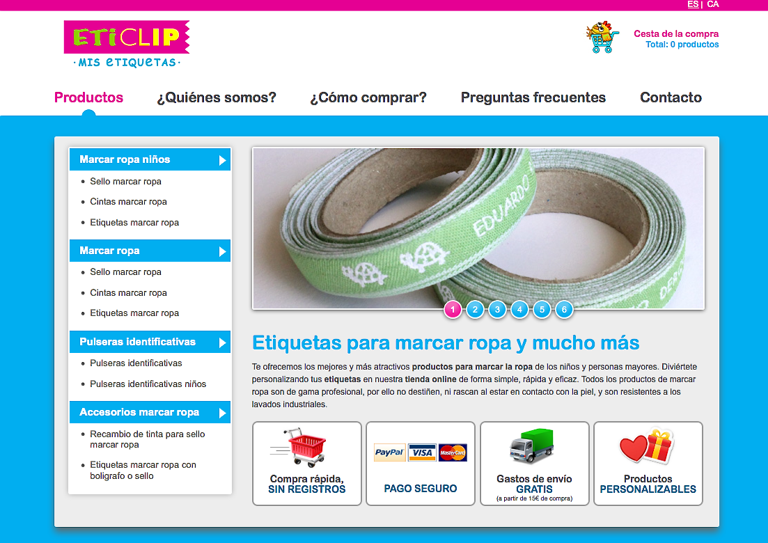 Etiquetas para Marcar Ropa: Nueva web de ETICLIP - etiquetas para marcar